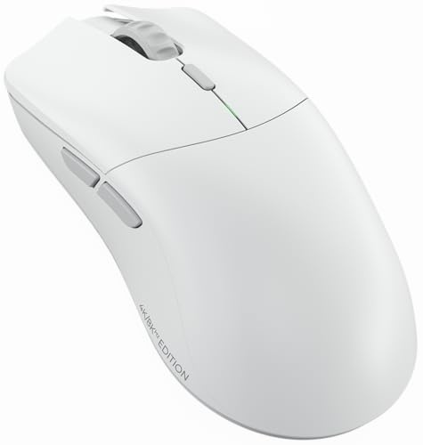 Glorious Gaming Model O 2 PRO 4K/8K trådlös mus – 2,4 GHz-anslutning, 1 ms latens, 4K/8K-uppdatering, 100M klick, 59 g, lång batteritid, BAMF 2.0-sensor på 26K DPI, RGB, dubbelhänt – Vit