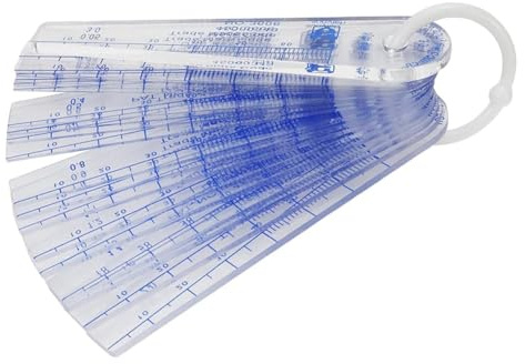 Youdefa Jauge D'Épaisseur en Plastique 0,05 mm à 3 Mm, Outil de Mesure D'Écart Métrique, 21 Feuilles