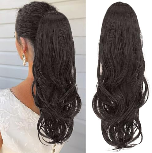 RPAEOY Coda di Cavallo Ondulata con Cordoncino Regolabile Posticcio Capelli Lunghi Ricci Naturale Estensione Capelli