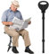 ALEVMOOM Canne de Marche Pliable avec siège, capacité d'assise de 250 kg, Tabouret de Marche léger et rétractable pour Personnes âgées et Adultes, Chaise de Marche réglable avec Coussin et Sac de