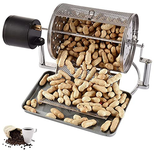 Tostatrice elettrica per caffè, macchina per tostare il caffè automaticamente, macchina per tostare i chicchi di caffè a tamburo in acciaio inossidabile per la cottura di caffè, chicchi crudi, arach