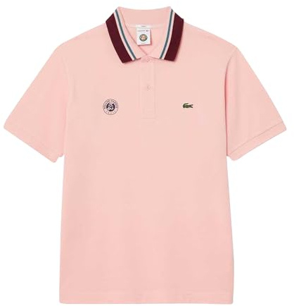 Lacoste Polo sportiva unisex da adulto, edizione Roland-Garros, rosa, S