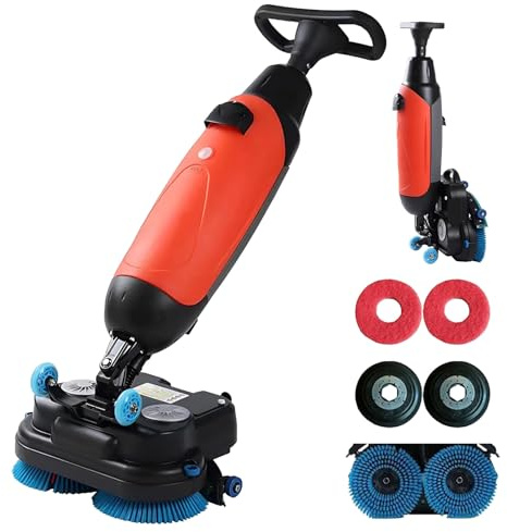 Lavasciuga Pavimenti Professionale Da 17, Doppie Spazzole Rotanti, 240 Giri/Min, Copertura 1200 M²/H, Batteria Al Litio Ricaricabile Senza Fili, Per Pavimenti in Legno, Piastrelle