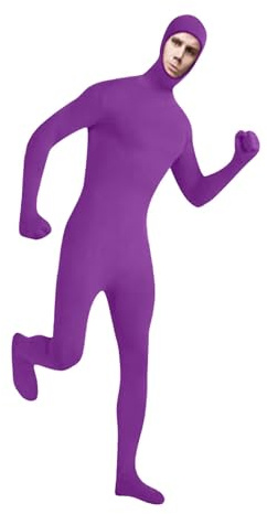 Halloween Stealth Suit for Adults and Kids Unisex Bodysuit for Stage Performance and Costume Events Lingerie Costume for Women Men Kids Cosplay (Purple-A,XXL)