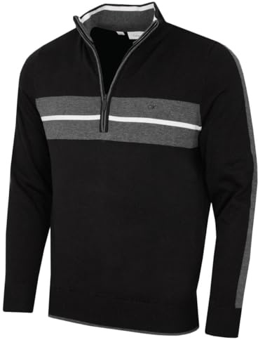 Calvin Klein Mens CK Vertex Half Zip Neck Sweater - Black - XL