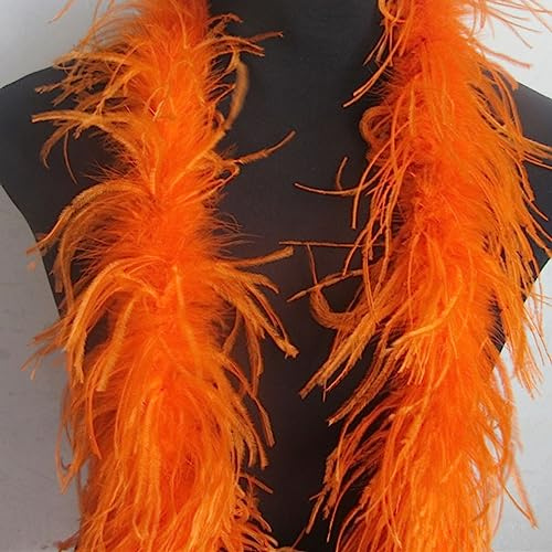 Fjäderfrans, Svansfjäderband, fjäderfransar, 2,19 yards fluffiga kjol Kostymer/trim for fest/kostym hantverksfjäder bröllopsdekorationer(Orange)