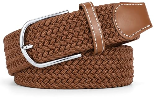 VONMELLI Mens Belt Braided Stretch Belts for Men Elastic Woven Golf Belt for Casual Pants Jeans Shorts