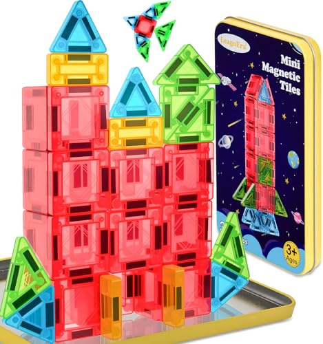 LeagoEra Mini Giochi di Costruzione Magnetici 32 Pezzi Costruzioni Magnetiche da Viaggio Blocchi Magnetici per Bambini Ragazzi Ragazze 3 4 5 6 7 8 Anni