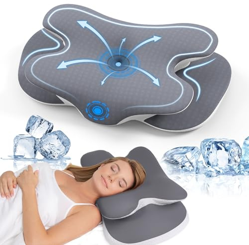 A-Pce Nackenstützkissen aus Memory Foam–2-in-1 Höhenwahl (12/14cm),65x39 cm
