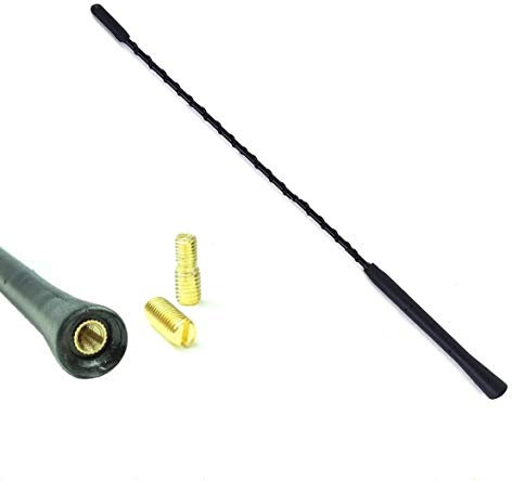 XtremeAuto® Universal Black Large 40cm Car Whip Aerial Antenna FM/AM Radio Reception Includes Adapters