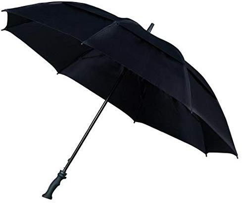 Impliva Falcone Parapluie Canne, 130 cm, Noir (Schwarz)