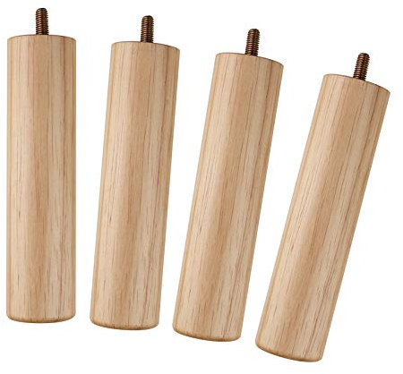 4 st möbelfötter, köksbordsfötter, cylinderskåp, sängben, soffben, ekersättning gör-det-själv TV-skåp, lämplig för skrivbord, frukostbar, träfärg, M8-gängstång (16 cm)