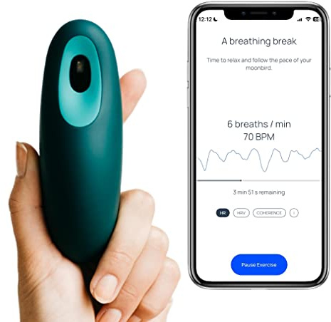 Moonbird Atem- und Meditationsgerät - Einschlafhilfe für Erwachsene, Sofortige Stressreduzierung & Angstlinderung - Verbessert den Schlaf, hilft bei Stress und Angst - Grün Blau
