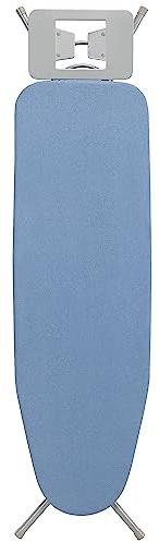 STO STO Ironing Board 48 x 15 with Iron Holder, Adjustable Height 26 to 36, Full Size Foldable Iron Board with Silver Coated Cotton Removable Cover, Sturdy Steel Frame and Legs, Blue
