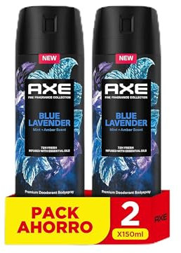 Axe Blue Lavender - Deodorante spray da uomo, fragranza premium, 150 ml, confezione da 2