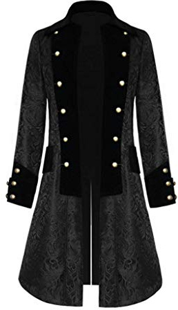 Chaqueta steampunk para hombre, abrigo renacentista, negro, gótico, medieval, Halloween, frack, disfraz de hombre, chaquetas, gabardina de doble botonadura, carnaval victoriano, traje vintage,