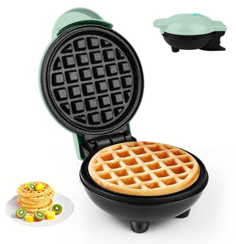 Mini Gofrera-Diámetro:10 cm -220 V- 350 W- Pequeña Gofrera Clásica,Mini Waffle Maker,Waffelen una Persona, Compacto, Apto para Tours