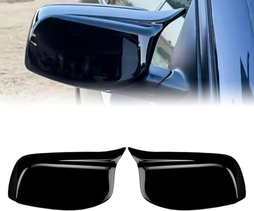 GEARMONSTER Bilspegelkåpa, backspegelhölje, ersättning för sidospegelskydd, kompatibel med BMW 5-serien E60 E61 6-serien E63 E64 2003–2007, glänsande, svart
