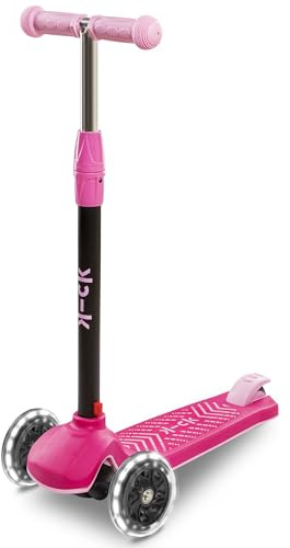 Kick Kickboard™ | Kinderroller ab 2 Jahre | Kids Scooter für Jungs und Mädchen | Mit LED Rollen & Höhenverstellbar | mitwachsend für Kinder von 2-7 Jahren (Pink)