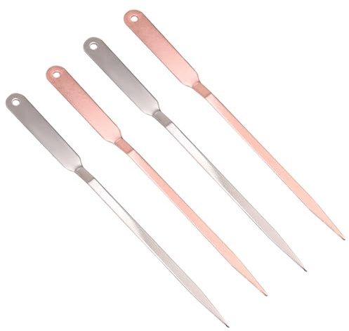 4stk Briefumschlag Öffne, Brieföffner aus Edelstahl Werkzeuge zum Öffnen von Post für Büro Schule Zuhause (Silber und Roségold)