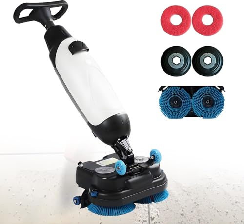 UORDBY Fregadora de Pisos Comercial con Pista de Limpieza de 43 cm, pulidora de Pisos Multifuncional eléctrica Rotación de 360°, Ideal para restaurantes, garajes o gimnasios