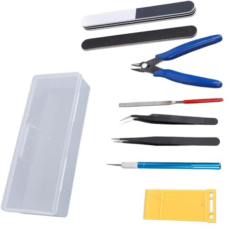 ZASCHMOY Juego de Herramientas Básicas para Modelismo Profesional, Kit Ligero y Portátil para Manualidades y Construcción de Modelos, Ideal para Principiantes Aficionados
