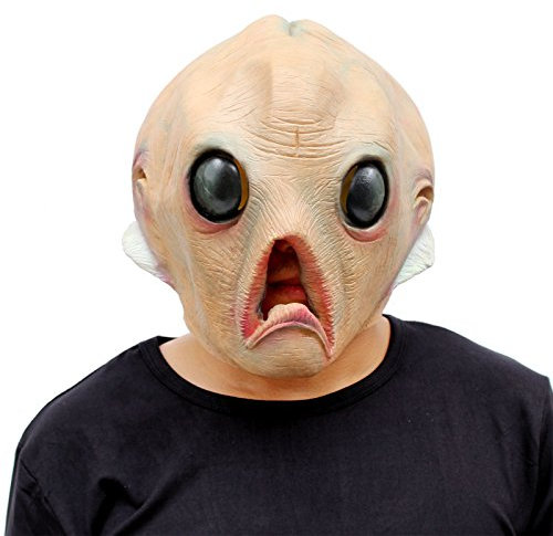 CreepyParty Alien Mask ET Dress Up Halloween Costume Party Latex Full Head Scary Horror Mask