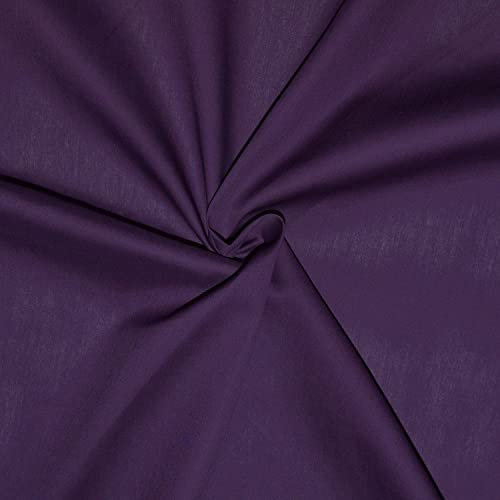 designers-factory Popeline Stoff aus 100% Baumwolle - Erhältlich in über 20 Farben - Verkauft nach Stücken - Baumwollstoff uni (1m x 1m46, Violett)