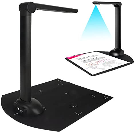 Caméra de Numérisation de Livres, Visualiseur de Webcam 10MP A3 Scanner de Caméra de Documents USB Portable Pliable, Fonction OCR, Affichage en Temps Réel, pour l'enseignement,