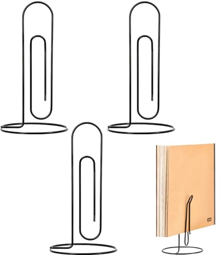 4 Pack Large Paper Clip Memo Holder for Desk,Letter Holder,Paper Stand for Desk,Letter & Bill Storage,Mail Organizer Office Accessories Desktop Message Office Decor