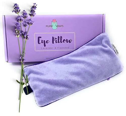 Mumu Wraps Lavender Aromatherapy Weighted Eye Pillow - Ideal for Sleeping, Yoga, and Meditation - Includes Extra Cover - Perfect Self-Care and Relaxation Gift for Women and Moms