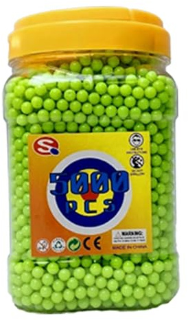PEBBLE HUG 5000 BB Pellets 6mm 0.12 Bullets, Ammo for Accurate, Plastic BBS, Plastic Pallets, Plastic Bullets for Pellet Guns, Air Rifles, Standard Grade Airsoft, Smooth Polished, (Green)