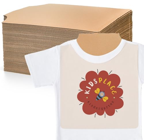 ZAVOOS 50 Pieces Cardboard Shirt Form, 16 x 13 Inch Inserts Shirt Display Cardboards, Corrugated Backing Sheets Packaging Cardboard Paperplates for DIY Arts Crafts Supplies, Screen Printing