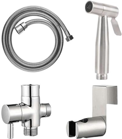 Bidet portatile, spray bidet - Kit spruzzatore di rubinetti del gabinetto - Accessori per la pulizia del tubo in acciaio inossidabile per pannolino pannolino portatile portatile per pannolino di stoff