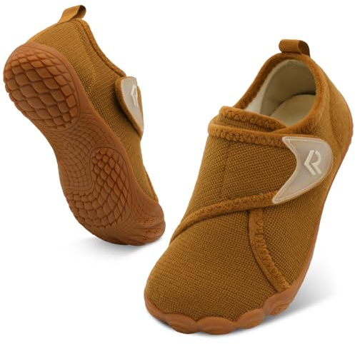 relxfeet Men's Slippers Wide Width Adjustable Orthopedic Diabetic House Shoes for Neuropathy Swollen Feet Relief Non-Slip Rubber Sole Indoor Outdoor (Brown, Size 12)
