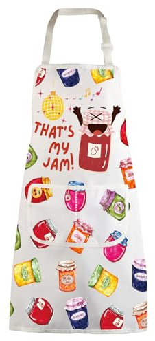 WZMPA Fruit Jam Adjustable Apron With Pockets Canned Jam Lover Gift That's My Jam Kitchen Apron Fruit Jam Merchandise (That's My Jam Ap)