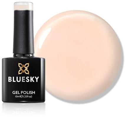 Bluesky Jelly Gel Nail Polish 10ml, Lychee Dew - CHU04, Sheer Coral Gel Nail Polish for 21 Day Manicure, Requires Curing Under LED UV Nail Lamp