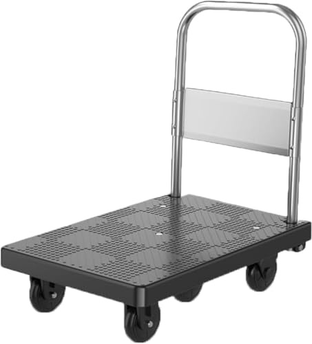 WTLONBF Carrello a Mano Pieghevole, Carrello a Mano per traslochi, Carrello a Mano per carichi Pesanti, Carrello per Trasporto di Oggetti Pesanti (Nero)