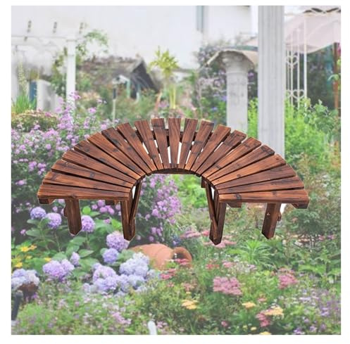 Générique Banc d'arbre, Chaise De Cour en Bois Courbé, Capacité De Charge 400 Kg,Siège for Patio,Pelouse,Bord De Piscine,Arrière-Cour,Jardin
