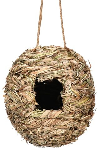 Maison De Colibri en Gazon Naturel pour L'extérieur | Cabane À Oiseaux Paille Naturelle Tissée À La Main - Cage De Cabane À Oiseaux Tissée À La Main en Plein Air, pour Décor De Campagne De Jardin E