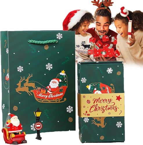 Christmas Surprise Gift Box,Pop Up Surprise Box, Surprise Gift Box Explosion Money, Unique Folding Explosion Box, Pop Up Red Envelope for Birthdays, Weddings, Valentine's Day and Christmas (Green-12)