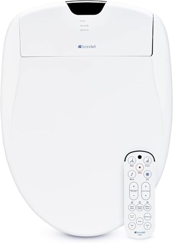 Brondell Bidet Toilet Seat S1400, Smart Toilet Seat, Dual Stainless-Steel, Self-Cleaning Nozzle With Clean Plus Technology, Endless Warm Water Bidet, Warm Air Dryer-Nightlight, Heated Seat, Elongated