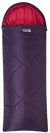 Mountain Warehouse Summit Rechteckiger Minischlafsack - Leichter Kinderschlafsack, Innentasche in Briefumschlagform, Zweiwegeverschluss, Kapuze - Für Reisen Violett Einheitsgröße