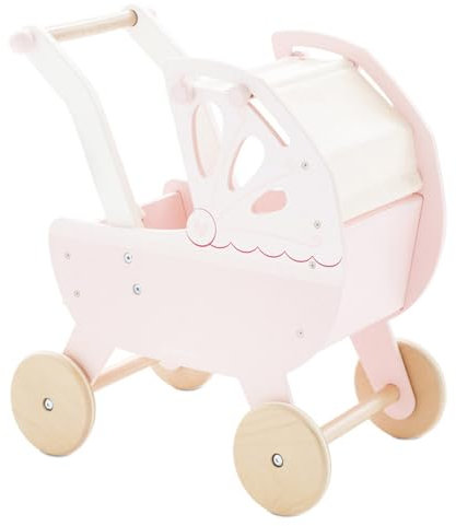 Le Toy Van - Educational Wooden Sweet Dreams Doll Toy Pram | Pretend Play Pram Playset - For Ages 2+, Pink