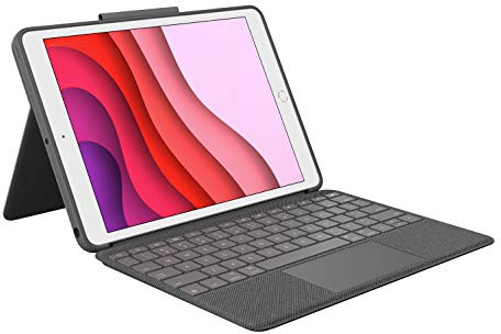 Logitech Combo Touch for iPad (7th, 8th and 9th Generation) Keyboard case with trackpad, Wireless Keyboard, Smart Connector Technology - Graphite