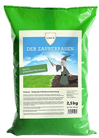 Linsor Zauberrasen, 2,5kg für 125m², schnellkeimende Rasensamen, hochwertige Samenmischung