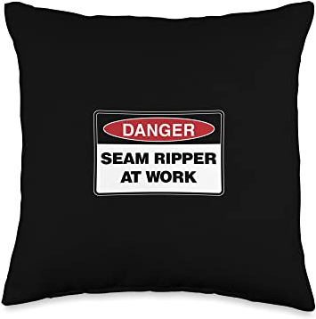 Quilt Seam Ripper Stitch Pattern Sewing Machine Amish Thread Throw Pillow