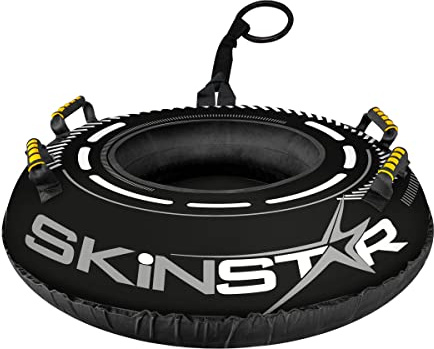 SkinStar Cross Profi Snow Tub, Ø 100 cm, släde, bob, kälke, däck, snödäck, halkfria däck (svart, 100 cm)