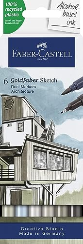 FABER-CASTELL - Marqueurs de croquis Goldfaber Architecture, 6 couleurs