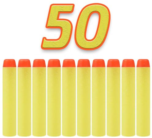 König Design Nerf Pfeile - 50 Stück Nerf Darts Nerf Munition Pfeile Dart Bullets Refill Darts Foam Pfeile für N-Strike Elite Blasters Series Hasbro Fortnite